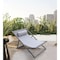 Armen Living Wave Outdoor Patio Aluminum Deck Chair in Gray Powder Coated Finish with Gray Sling Textilene LCWALOGR - alternate 5